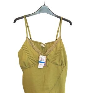 SELF-E Olive Lace Cami Top XL Y2K Cottagecore Fairycore Lingerie Style